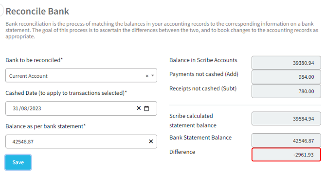 Reconcile Bank
