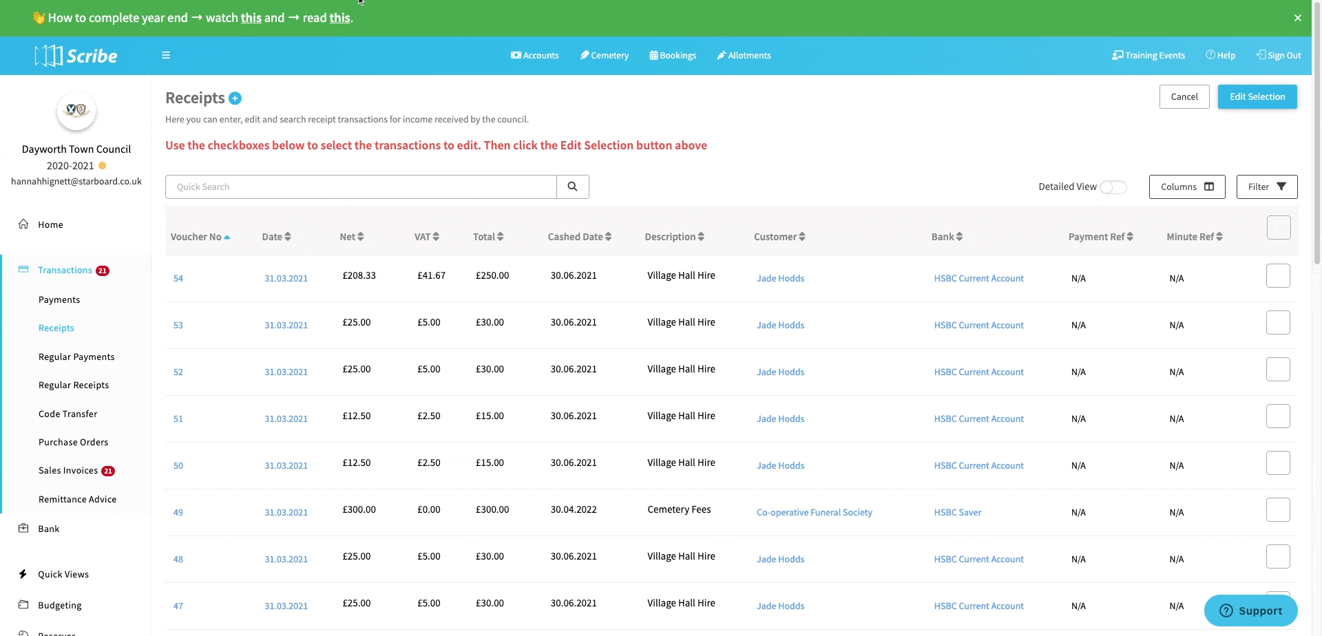 Bulk Edit A Payment