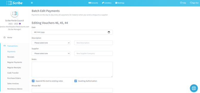 Batch Edit Payments
